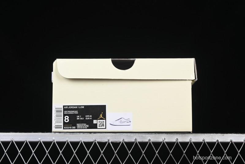 Nike Air Jordan 1 Low Supreme Collaboration - Shadow Swoosh Custom Retro Basketball Shoes - XX3318-368