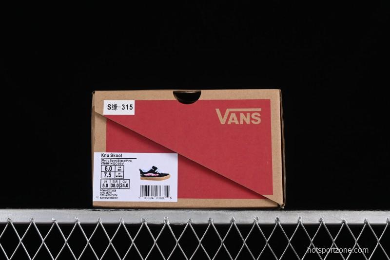 Vans Classics Knu Skool Vulcanized Skate Shoes in Black & Pink - VN0014QC0BV