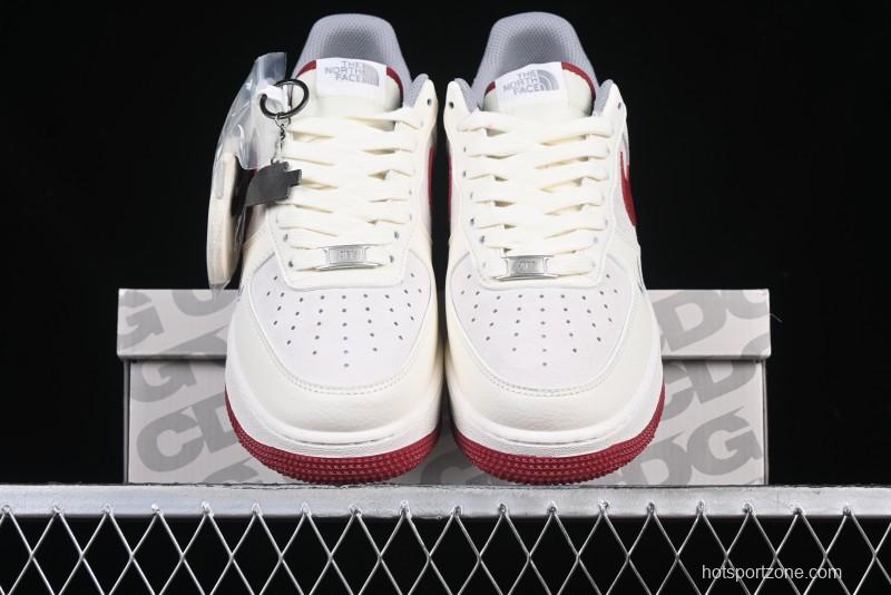 Nike Air Force 1 '07 Low The North Face Collaboration Beige Red Casual Sneakers - DM6688-047