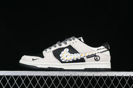 Nike SB Dunk Low Lightning Collaboration Daisy White Swoosh Anniversary Custom Low-Top Casual Skate Shoes - DJ2024-073