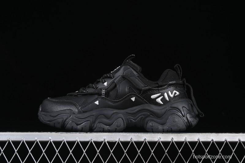 Fila Fusion Retro Mars Running Shoes with Lace-Up Design and Cushioned Sole - F12W422103FBK