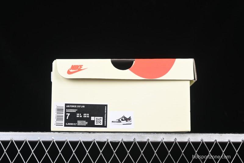 Nike Air Force 1 '07 Low Stussy Collaboration Black Grey Outsole Low-Top Casual Sneakers - SJ6698-017