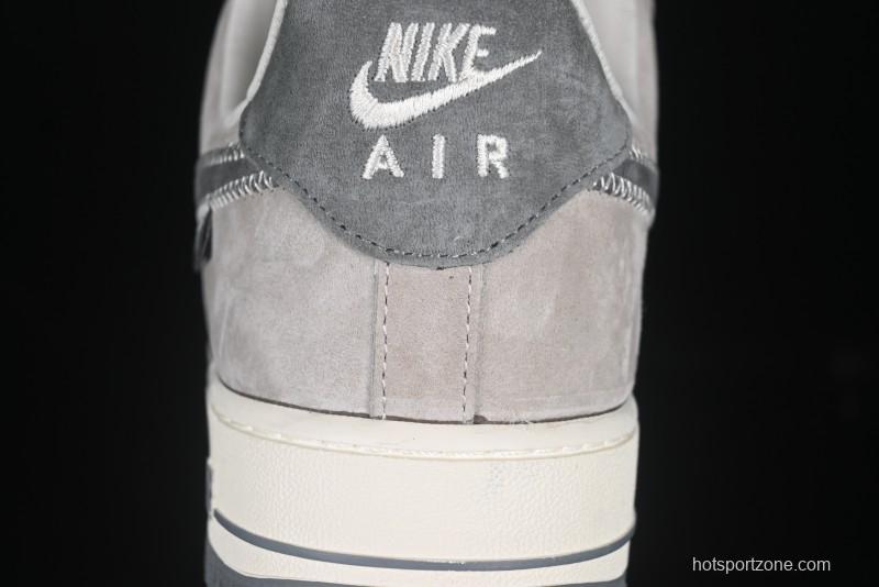 Nike Air Force 1 '07 Low Violent Bear Collaboration Grey Embroidered Swoosh Low-Top Casual Sneakers - KK1988-047