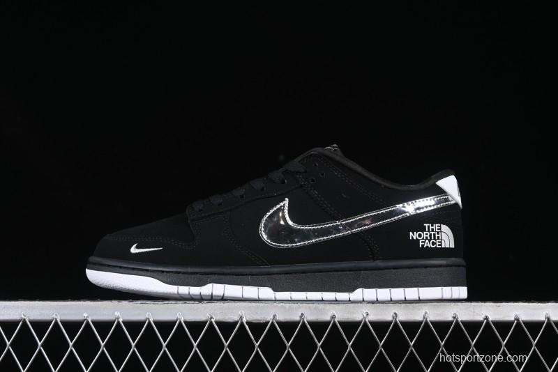 Nike SB Dunk Low The North Face Collaboration Black Warrior Silver Swoosh Anniversary Custom Low-Top Skate Shoes - KK1333-024