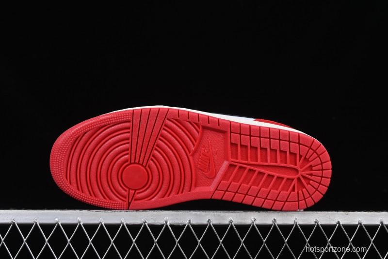Nike Air Jordan 1 Low AJ1 White Red Black Hook Casual Sneakers - HQ6998-600