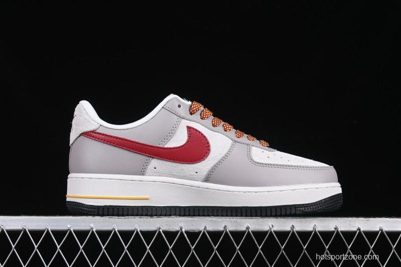 Nike Air Force 1 '07 Low Year of the Snake Limited Edition Beige Grey Red Swoosh Casual Sneakers - DM6688-029