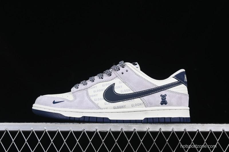 Nike SB Dunk Low Violent Bear Collaboration Deep Blue Pig 8th Anniversary High-End Custom Low-Top Casual Skate Shoes - DJ2024-104