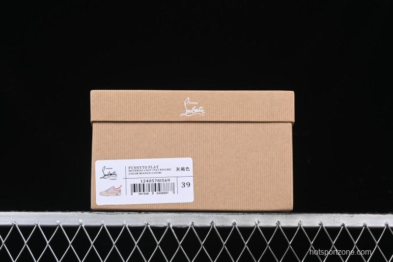 Christian Louboutin Funnyto Flat Comfortable Fashion Low Top Sneakers in Taupe - X.D4