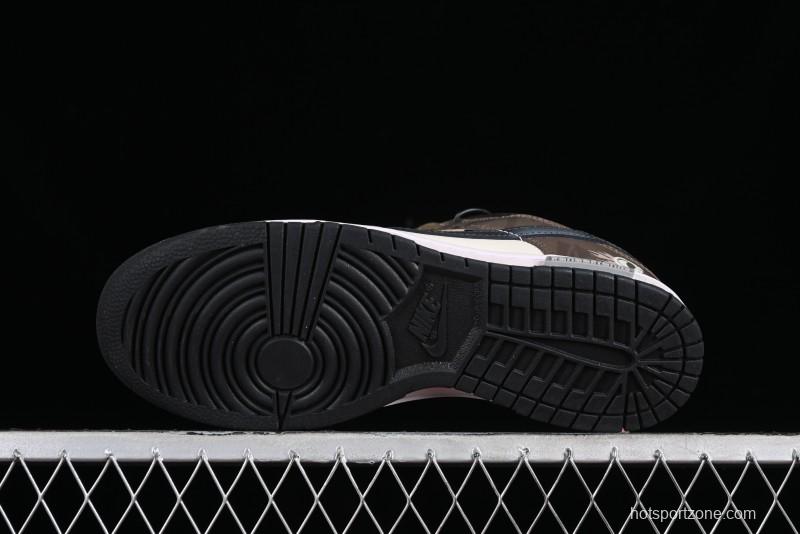 Nike Dunk Low Panda Prank Street Racing Electro Rust Distressed SB Strap Low-Top Casual Sneakers - DD1391-100