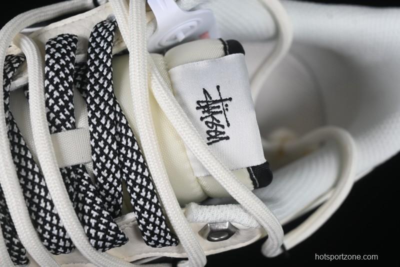 Nike Air Force 1 '07 Low Stussy Collaboration Beige Black Drawstring Casual Sneakers - SJ1198-109