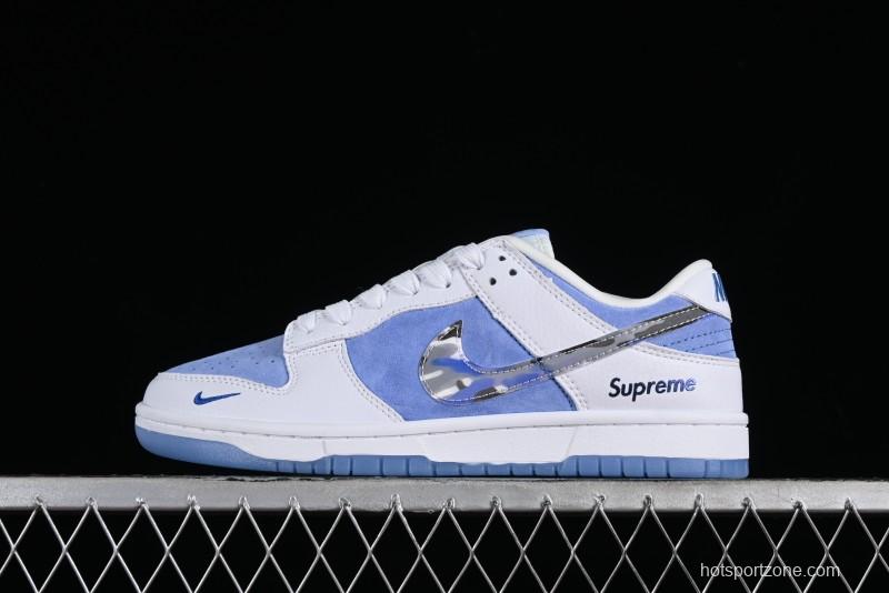Supreme x Nike SB Dunk Low Royal Blue Anniversary High-End Custom Casual Skate Shoes - JH8039-936