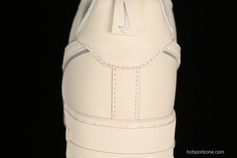 Nike Air Force 1 '07 Low Classic Grey Silver Swoosh Starry Sneakers - MJ0319-023