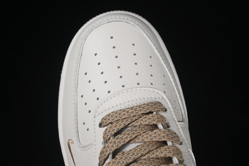 Nike Air Force 1 '07 Low QR Code Metallic Gold Star Sneakers Low-Top Casual Shoes - CU1836-965