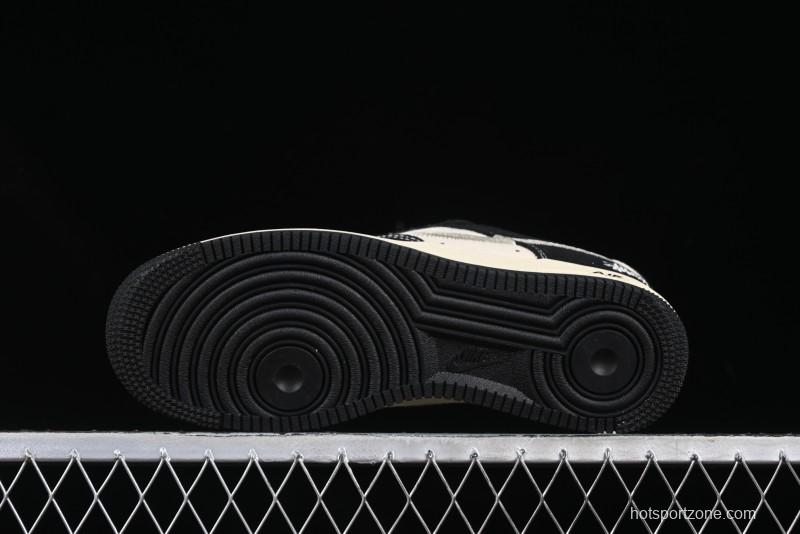 Nike Air Force 1 '07 Low Stussy Collaboration Beige Black Low-Top Casual Sneakers - XZ6188-762