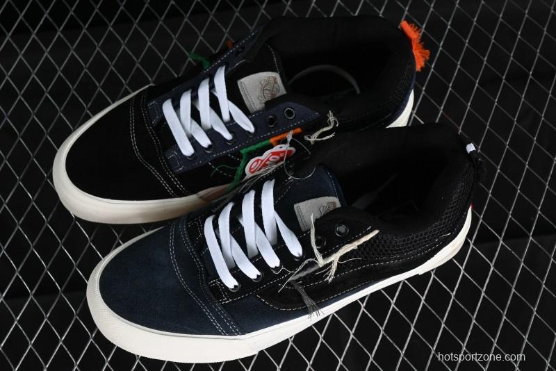 Vans Knu Skool Dragon Whisker Black Blue Slip-Resistant Cushioned Casual Low-Top Sneakers - VN0AUAK335