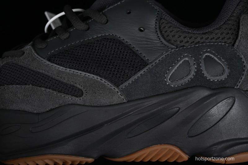 Adidas Yeezy Boost 700 V2 Utility Black Running Shoes with 3M Reflective Details - FV5304