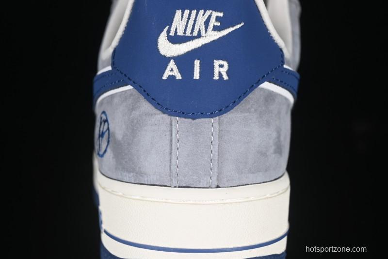 Nike Air Force 1 '07 Low Volon Bear Collaboration Blue Swoosh Casual Sneakers - KK1988-045