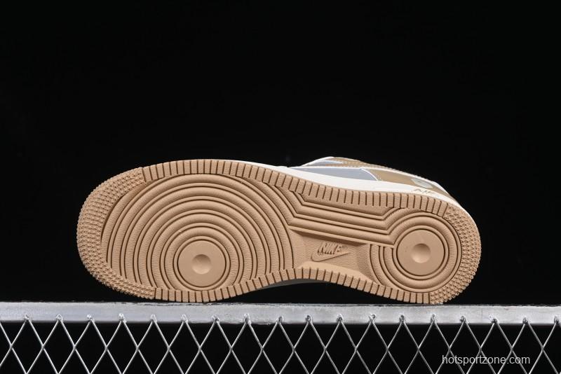 Nike Air Force 1 '07 Low Bape Collaboration Khaki Beige Grey Low-Top Casual Sneakers - BB6566-208