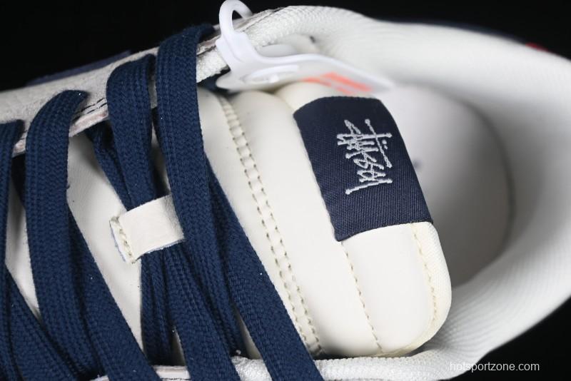 Nike SB Dunk Low Stussy Collaboration Embroidered Navy Swoosh Anniversary Custom Low-Top Casual Sneakers - MM1089-032