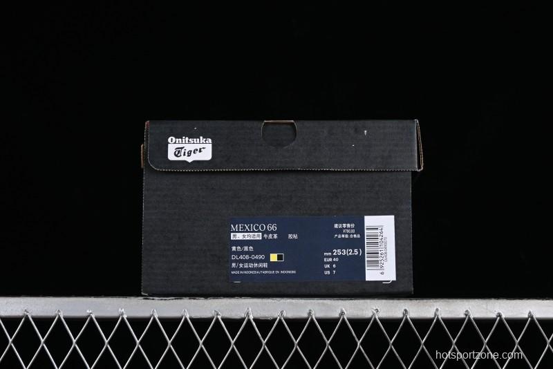 Onitsuka Tiger Mexico 66 Low-Top Leather Sneakers with Lace-Up Design - DL408-0490