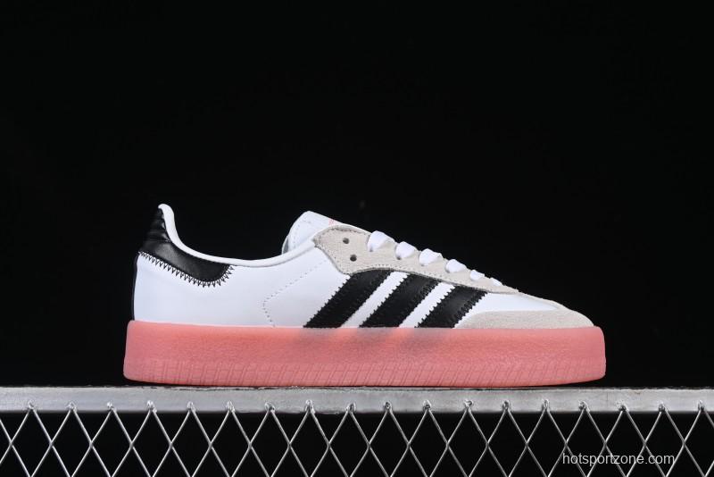 Adidas Samba Classic – White/Black with Pink Translucent Sole