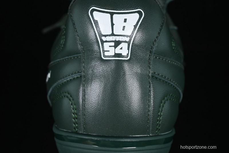 Louis Vuitton Footprint Soccer 2025 Spring Summer Collection Round Toe Lace-Up Low Top Lifestyle Casual Shoes - D.GREEN