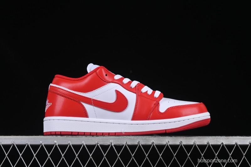 Nike Air Jordan 1 Low AJ1 White Red Casual Sneakers - 553558-166