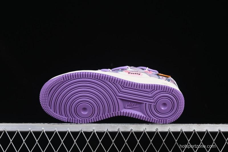 Nike Air Force 1'07 Low "Purple Star" Custom Casual Sneakers - BD7700-220
