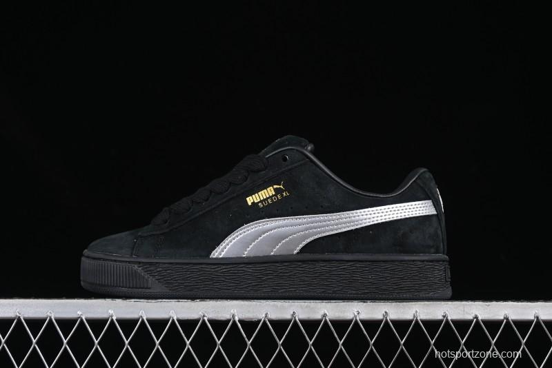 PUMA Suede XL Classic Men's Sneakers - Black with Metallic Silver Accents