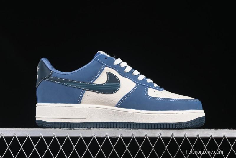 Nike Air Force 1 '07 Low Collaboration White Blue Ghost Face Casual Sneakers with Strap - KK1988-068