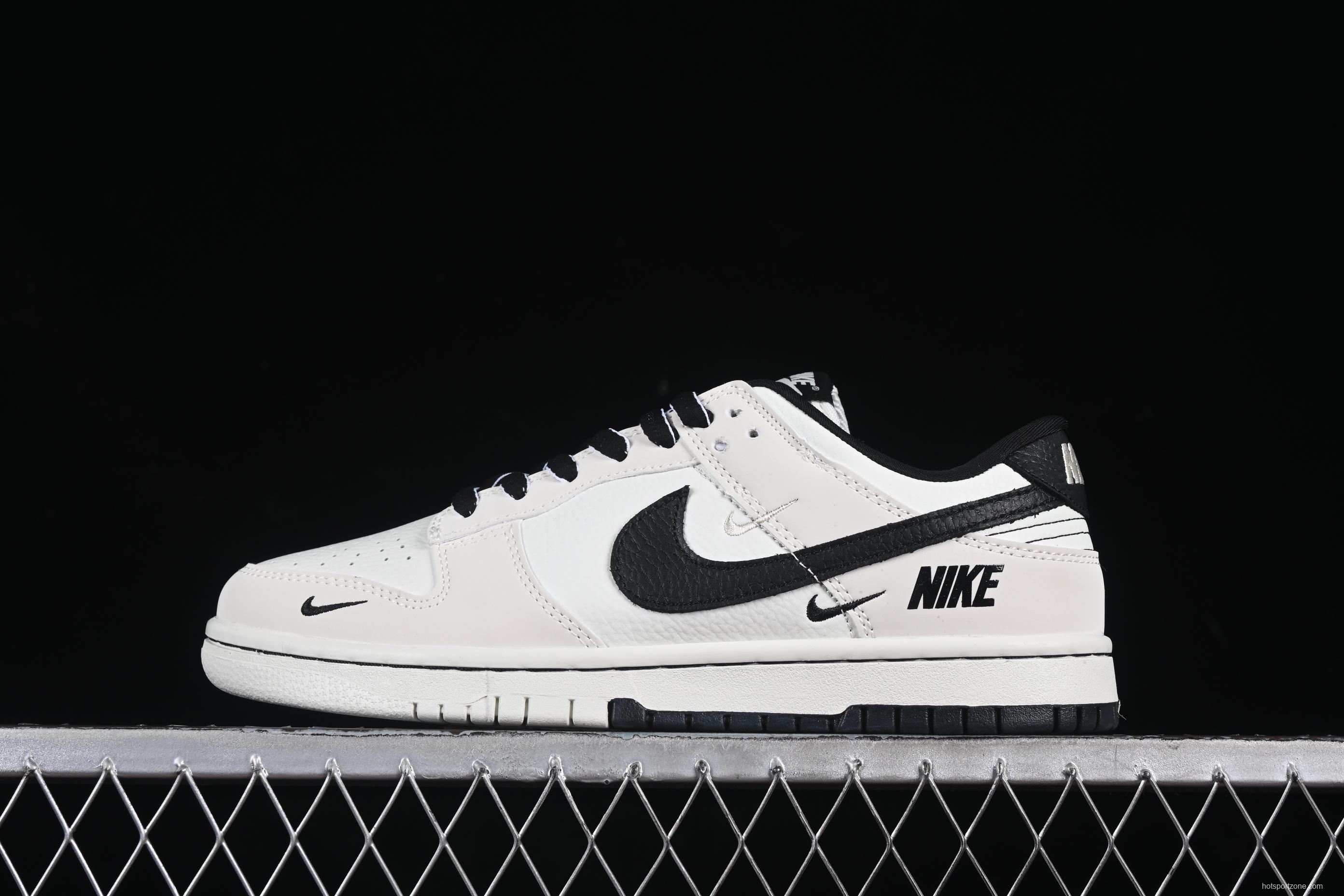 Nike SB Dunk Low Collaboration Triple Swoosh Beige Black Low-Top Casual Skate Shoes - SC9207-400