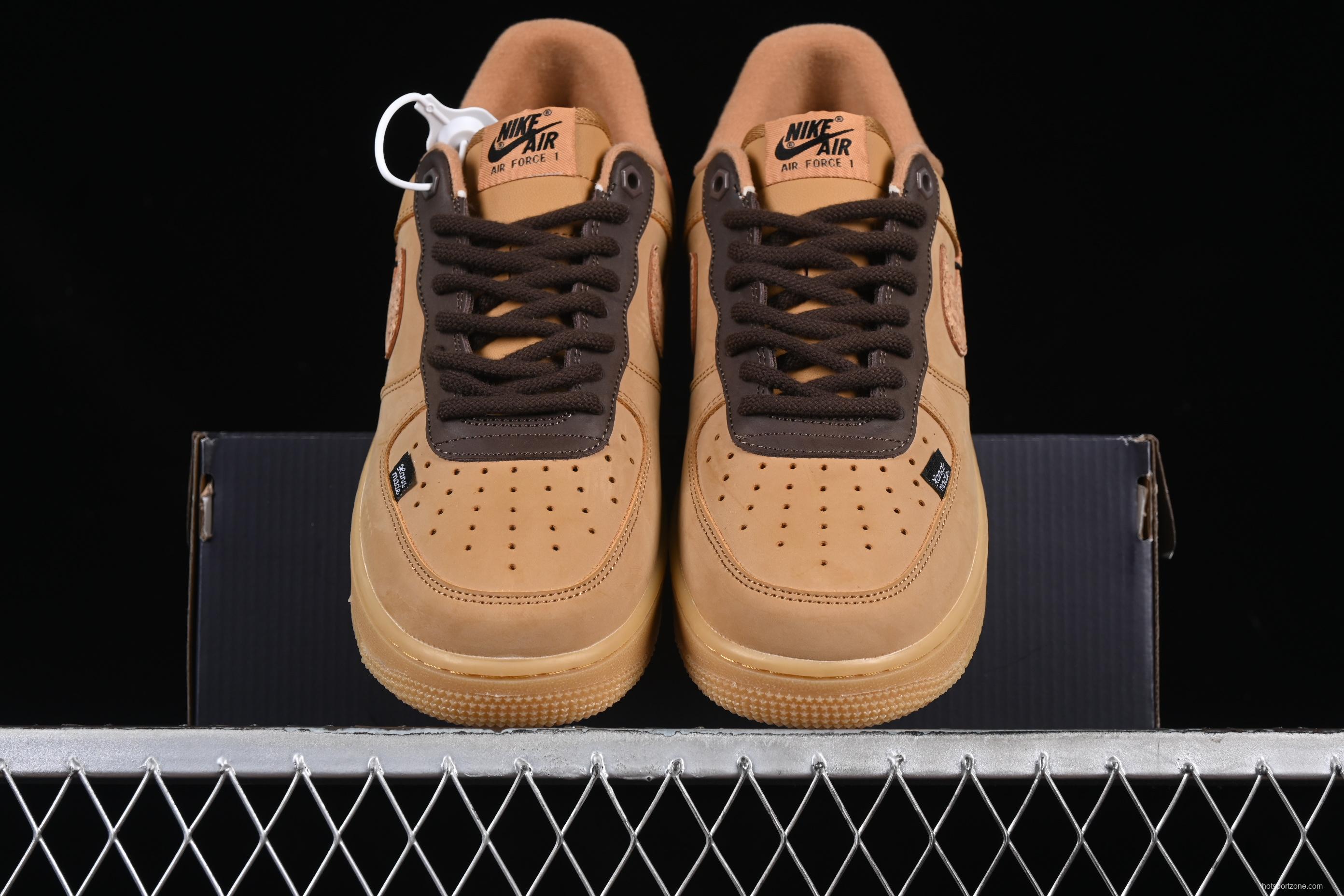 Nike Air Force 1'07 Low Wheat Casual Sneakers with Full-Length Air Cushion - CJ9179-200