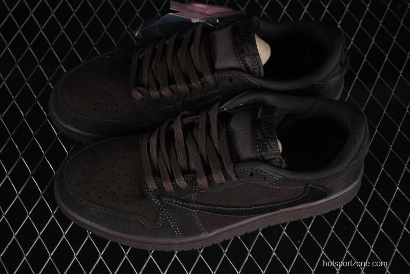 Nike Travis Scott x Air Jordan 1 Low OG AJ1 Reverse Swoosh Sneakers - DM7866-202
