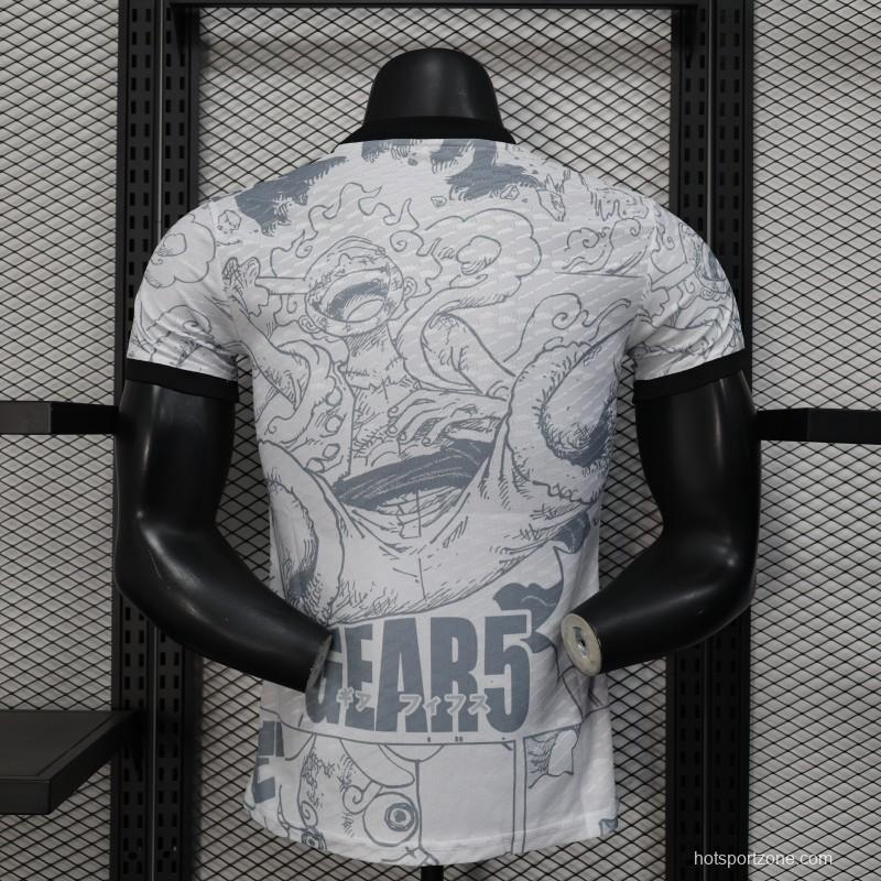 Player Version 2025 Japan White with One Piece Gear 5 Design Jersey
