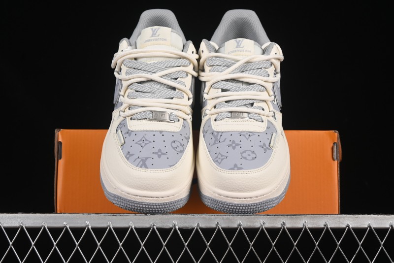 Nike Air Force 1'07 Low LV Collaboration Grey Print Drawstring Casual Sneakers - DM6868-062