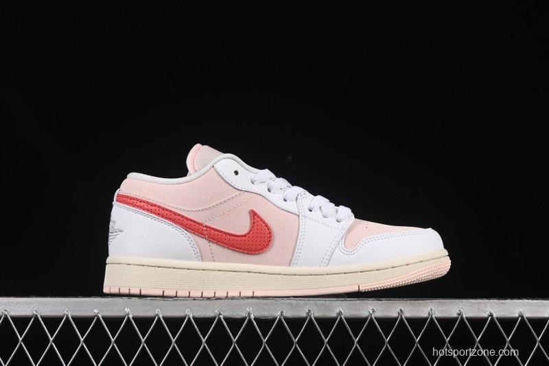 Nike Air Jordan 1 Low AJ1 White Pink Low-Top Casual Sneakers - IB8156-133