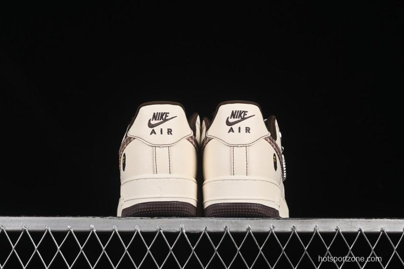 Nike Air Force 1 '07 Low Bape Collaboration Beige Camo Casual Sneakers - DF0188-052
