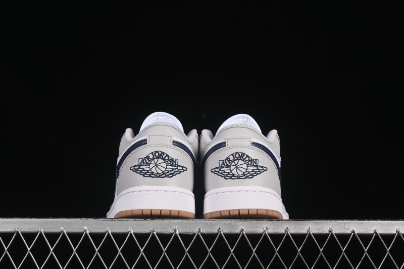 Nike Air Jordan 1 Low AJ1 Casual Sneakers with Blue Swoosh - 553558-146