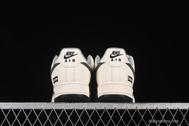 Nike Air Force 1 '07 Low Supreme Collaboration Beige Gray Building Blocks Casual Sneakers - XS1958-568