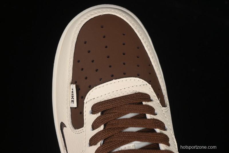 Nike Air Force 1 '07 Low BAPE Collaboration Beige Brown Graffiti Swoosh Casual Sneakers - DF0188-061