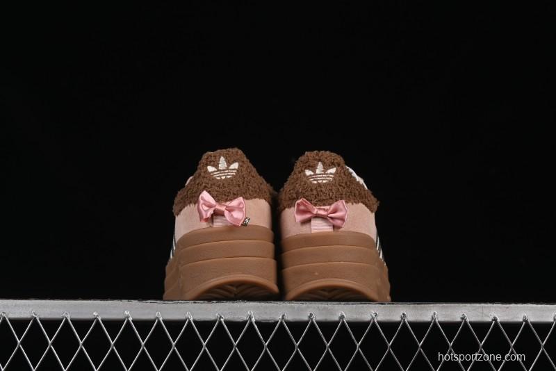 Adidas Originals Gazelle Bold JR4244 Collaboration Low-Top Platform Sneakers with Slip-Resistant Durable Sole