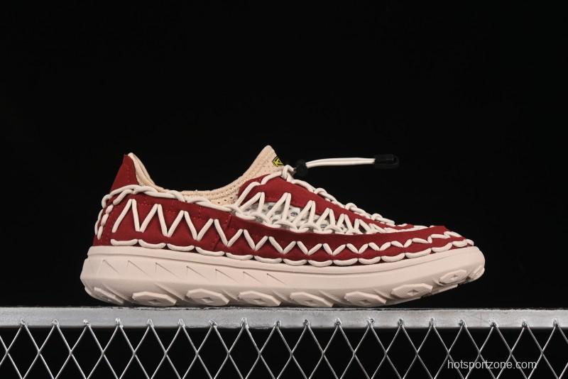 Keen Uneek Flat-M Woven Elastic Strap Outdoor Water Sports Sandals - 1014097 RED