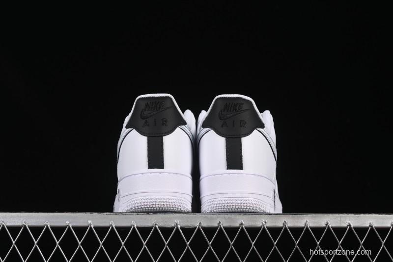 Nike Air Force 1 '07 Low Casual Sneakers in White-Black Gradient with Full-Length Air Cushion - ZH0316-078