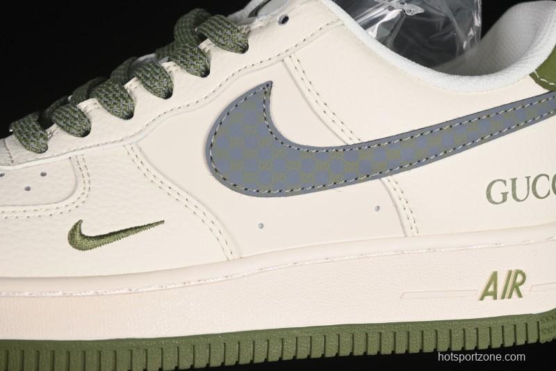 Nike Air Force 1'07 Low Gucci Collaboration Green Grey Pattern Casual Sneakers - XS1958-563