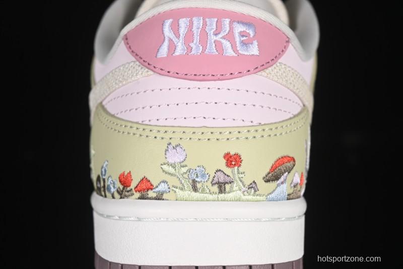 Nike Dunk Low Mushroom Floral-Themed Low-Top Casual Skate Shoes - IB8876-661