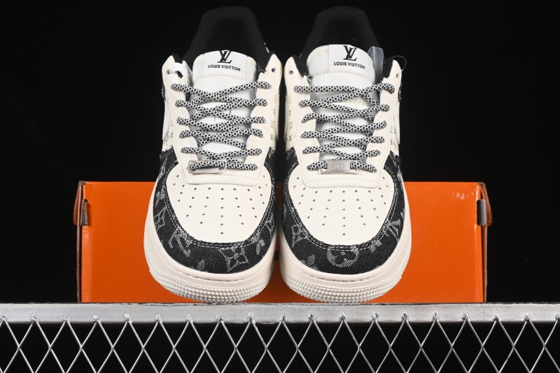Nike Air Force 1 '07 Low LV Collaboration Double Print Denim Casual Sneakers - YX5066-317