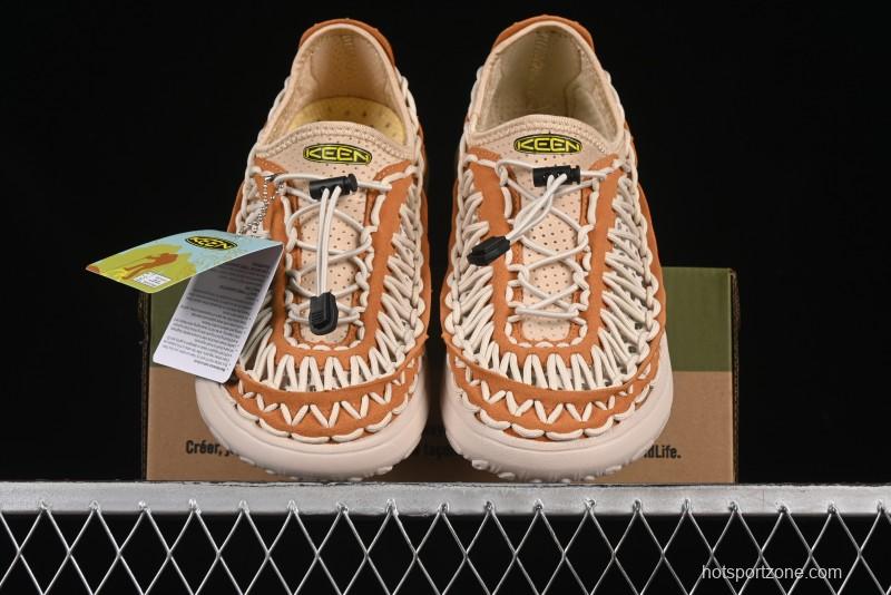 Keen Uneek Flat-M Woven Elastic Outdoor Sandals for Hiking and Water Activities - 1014097 Brown