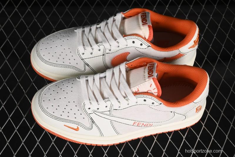 Nike Air Jordan 1 Low AJ1 Fendi Collaboration Low-Top Casual Sneakers - XZ5749-002