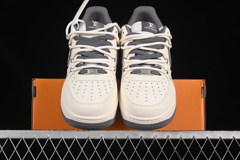 Nike Air Force 1 '07 Low LV Collaboration Grey Swoosh Drawstring Casual Sneakers - DM6868-067