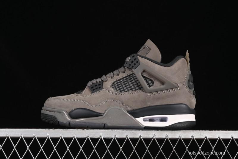 Nike Air Jordan 4 Retro Sneakers in Cave Stone Brown with Black Mesh and TPU Details - FV5029-200